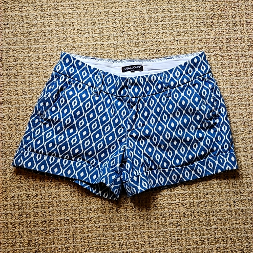 Dear John blue patterned shorts sz27